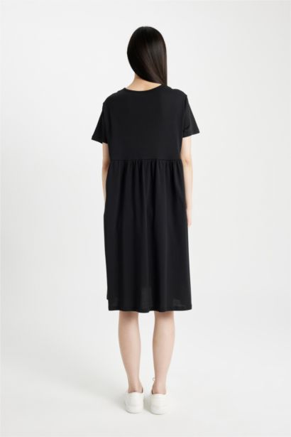 Regular Fıt Kısa Kollu Kısa Boy Hamile Elbise