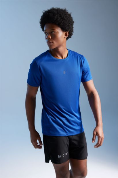 DeFactoFit Slim Fit Crew Neck Printed Sports T-Shirt