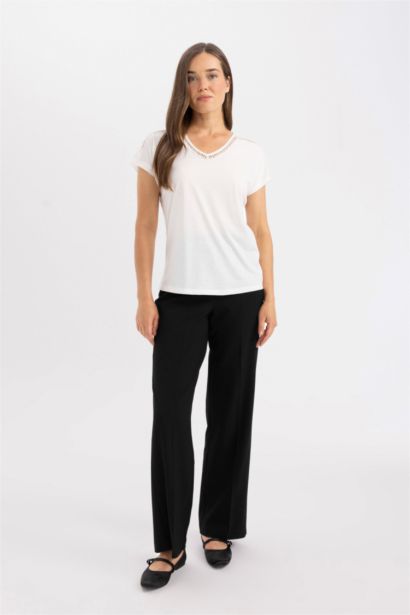 تيشيرت نص كم برقبة V