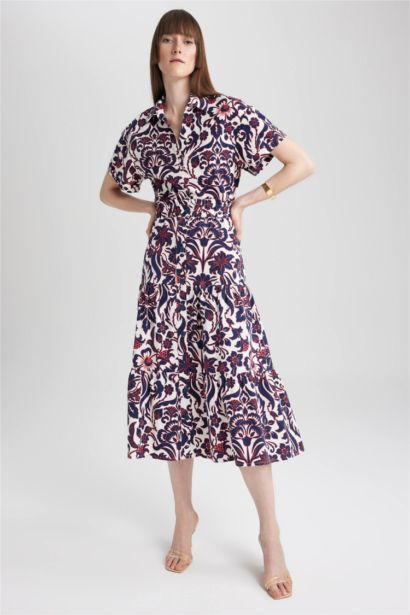 جيبه ماكسي مطبوع بخصر عادي