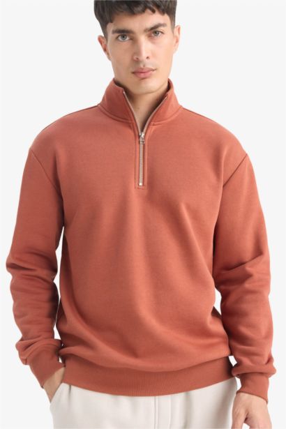 Regular Fit High Neck Thick Sweatshirt