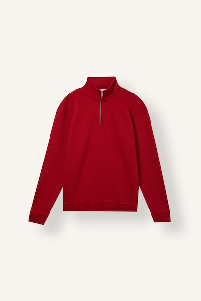Regular Fit Half-Zip Basic Sweatshirt
