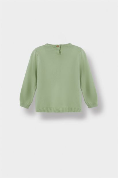 Baby Girl Regular Fit Crew Neck Knit Pullover