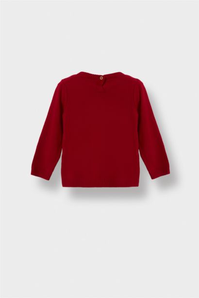 Baby Girl Regular Fit Crew Neck Knit Pullover