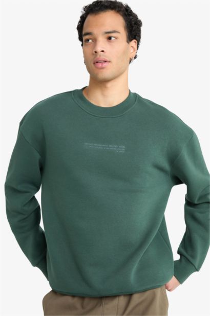 Boxy Fit Printed Long Sleeve Sweatshirt