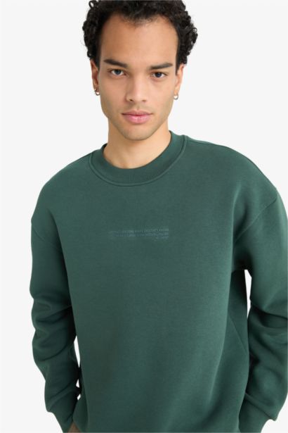 Boxy Fit Printed Long Sleeve Sweatshirt