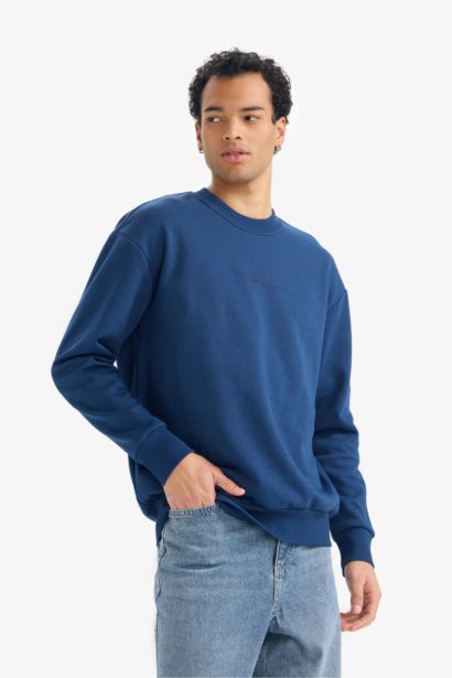 Sweat boxy imprimé à col rond