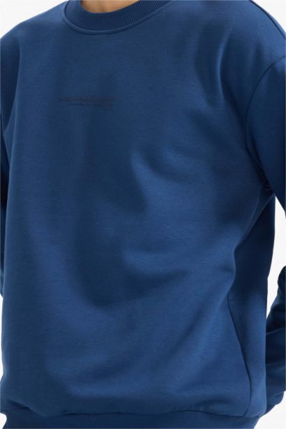 Sweat boxy imprimé à col rond