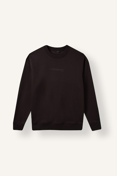 Boxy Fit Printed Crew Neck Sweatshirt