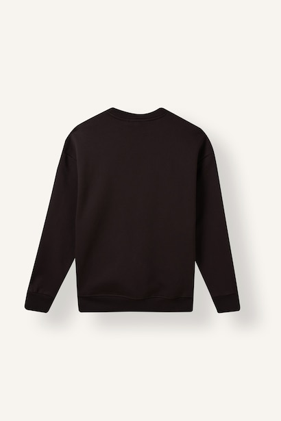 Boxy Fit Printed Crew Neck Sweatshirt