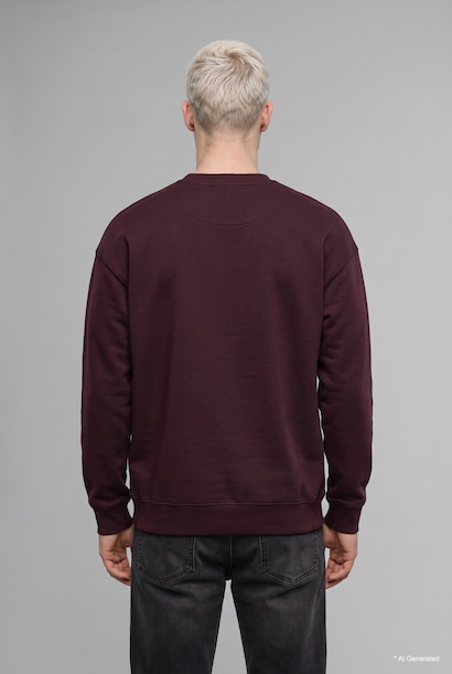 Boxy Fit Pamuklu Baskılı Sweatshirt
