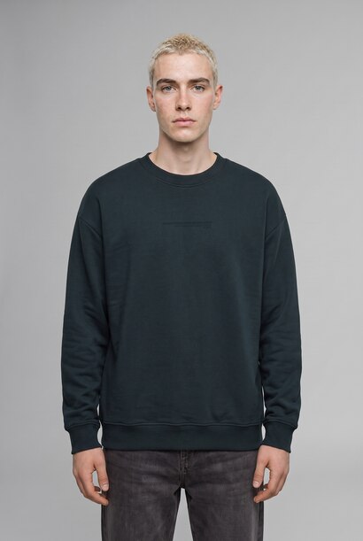 Boxy Fit Printed Crew Neck Sweatshirt