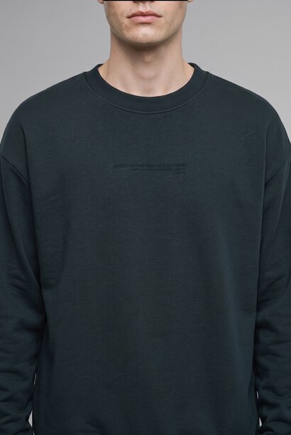 Boxy Fit Printed Crew Neck Sweatshirt