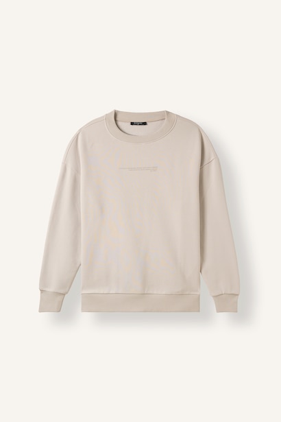 Boxy Fit Pamuklu Baskılı Sweatshirt