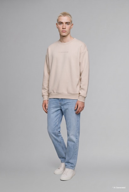 Boxy Fit Pamuklu Baskılı Sweatshirt