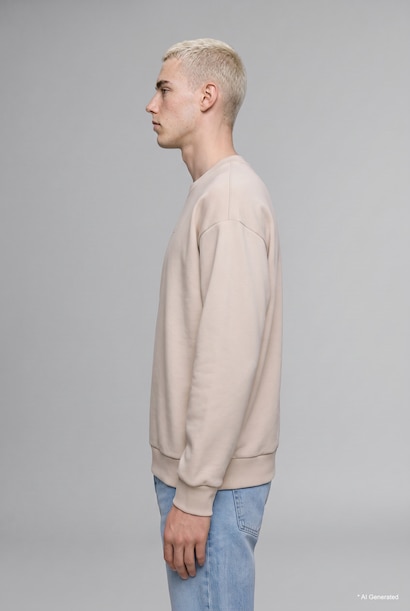 Boxy Fit Pamuklu Baskılı Sweatshirt