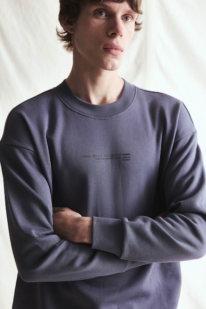 Boxy Fit Crew Neck Printed Sweatshirt