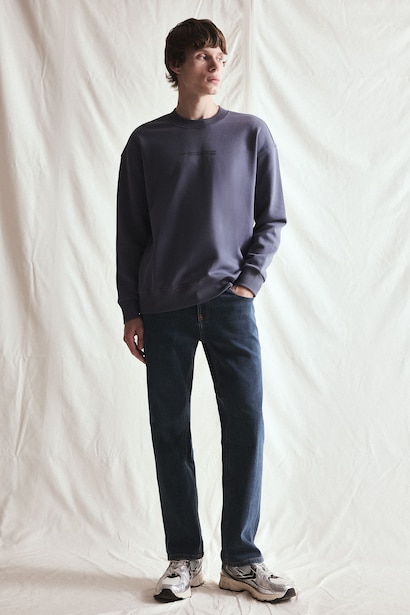 Boxy Fit Crew Neck Printed Sweatshirt