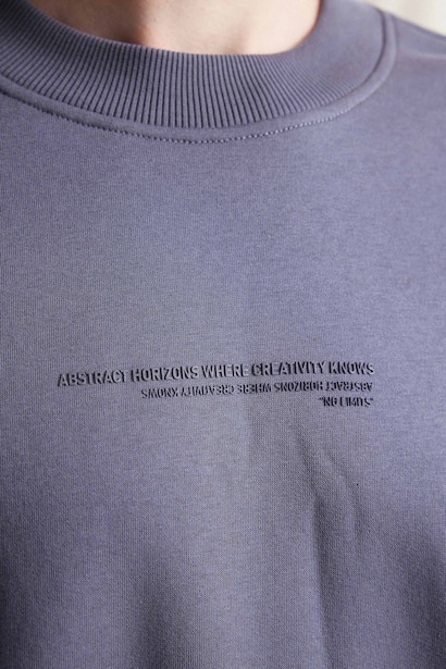 Boxy Fit Crew Neck Printed Sweatshirt