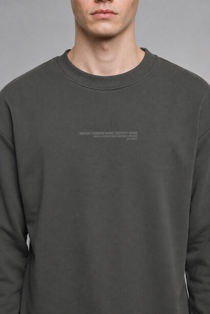 Boxy Fıt Baskılı Sweatshırt