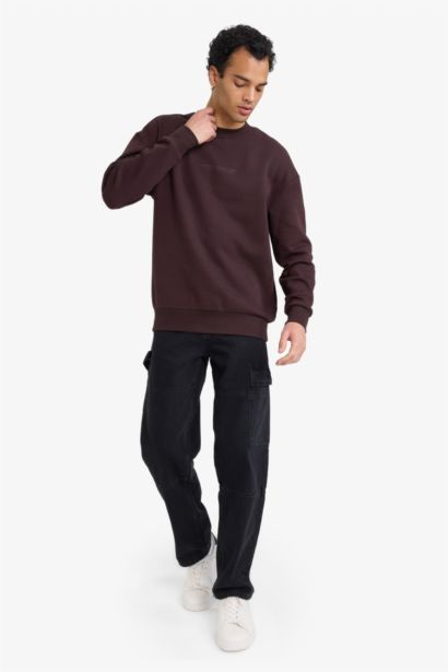 سويت شيرت اوفر سايز بياخة مستديرة