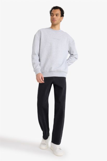 Boxy Fit Printed Long Sleeve Sweatshirt