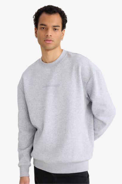 Boxy Fit Printed Long Sleeve Sweatshirt