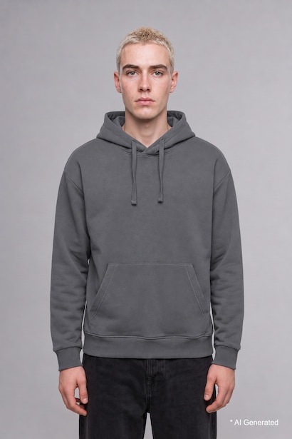 Regular Fit Kangaroo Pocket Basic Hoodie