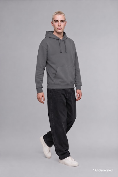 Regular Fit Kangaroo Pocket Basic Hoodie