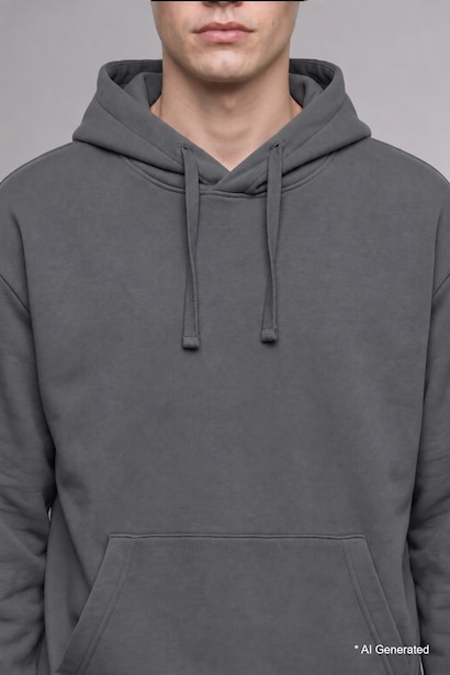 Regular Fit Kangaroo Pocket Basic Hoodie