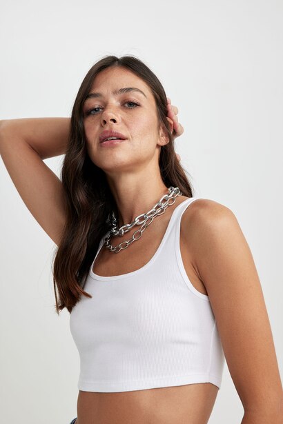 Crop Square Collar Corded Camisole Singlet