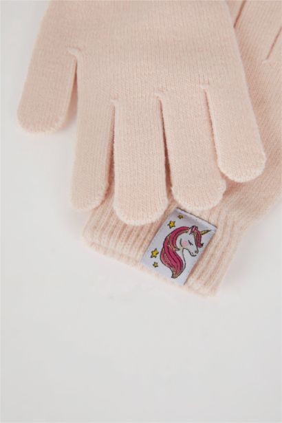 Girl Unicorn Woven Labeled Gloves