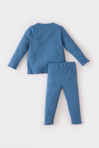 Baby Girl Floral Ribbed T-Shirt Bottom 2 Piece Set