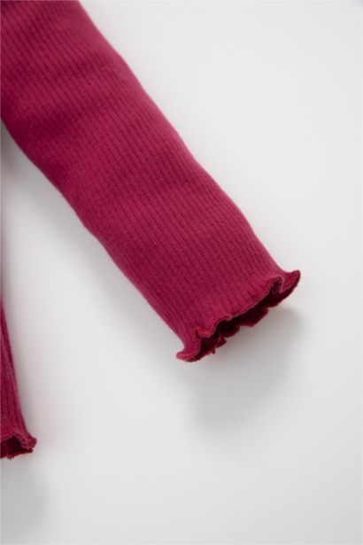 طقم بنات تيشيرت برقبة مستديرة وسروال بخصر مطاطي - قطعتين