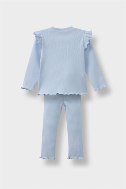 Baby Girl Floral Long Sleeve Ribbed Camisole 2 Piece Set