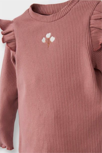 Baby Girl Floral Long Sleeve Ribbed Camisole 2 Piece Set