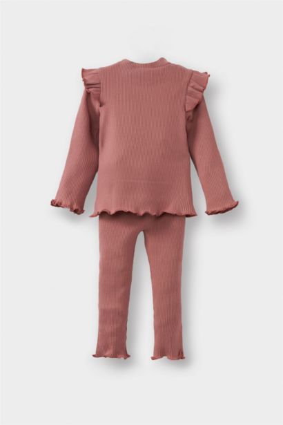 Baby Girl Floral Long Sleeve Ribbed Camisole 2 Piece Set