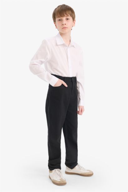 Chemise en popeline à manches longues pour garçon