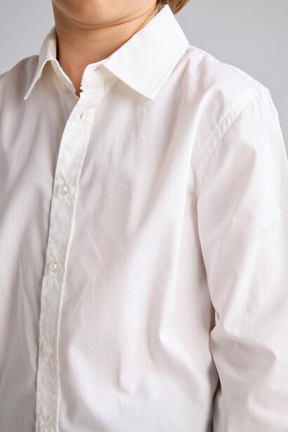 Boy Regular Fit Shirt Collar Poplin Long Sleeve Shirt
