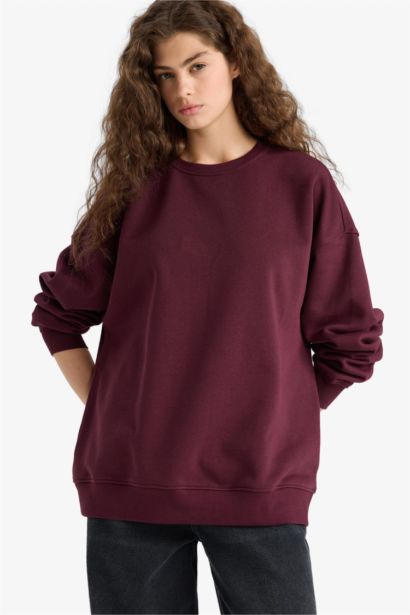 Толстая толстовка Oversize для школы с круглым вырезом и из плотной ткани