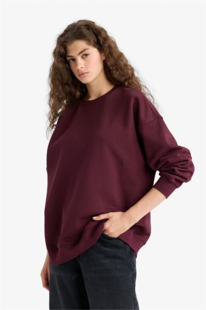 Толстая толстовка Oversize для школы с круглым вырезом и из плотной ткани