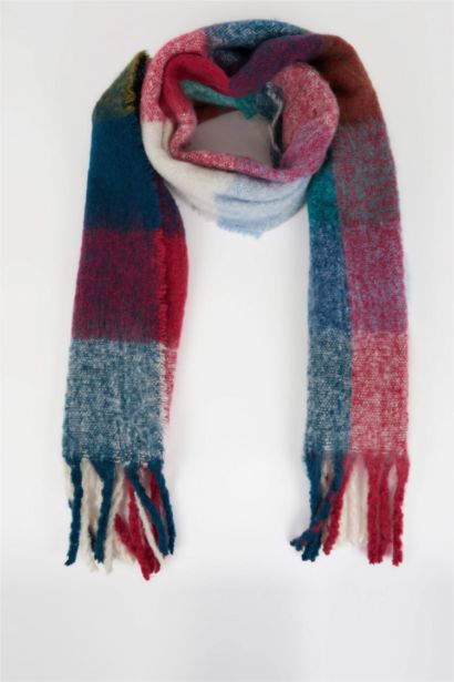 Woman Soft Texture Mixed Patterned Scarf