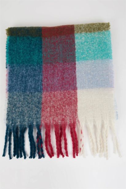 Woman Soft Texture Mixed Patterned Scarf