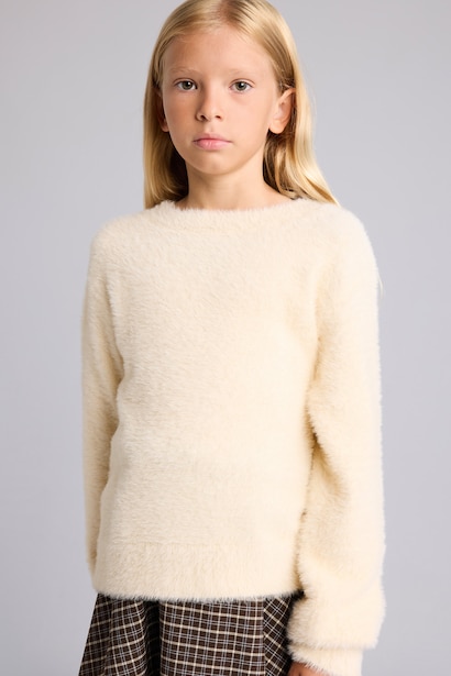 Pull en tricot à col rond pour fille Coupe régulière