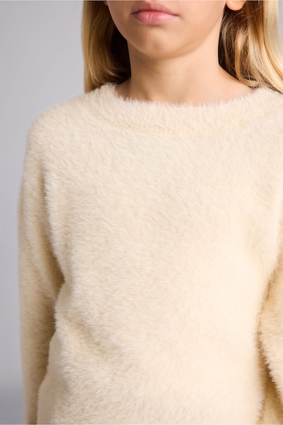 Pull en tricot à col rond pour fille Coupe régulière