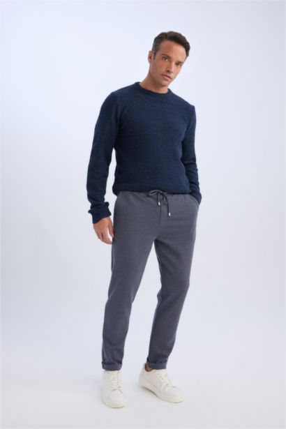 بنطلون جوجر قماش صيفي بيزك برجل عادية