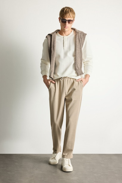 Tailored Fit Double Hem Trousers