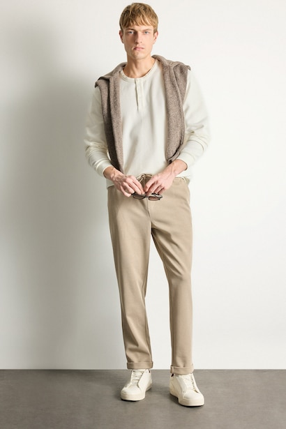 Tailored Fit Double Hem Trousers