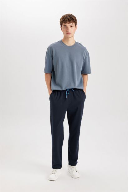 Regular Fit Beli Bağcıklı Düz Paça Cepli Pijama Altı