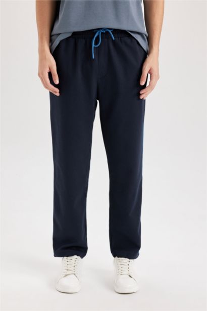 Regular Fit Beli Bağcıklı Düz Paça Cepli Pijama Altı